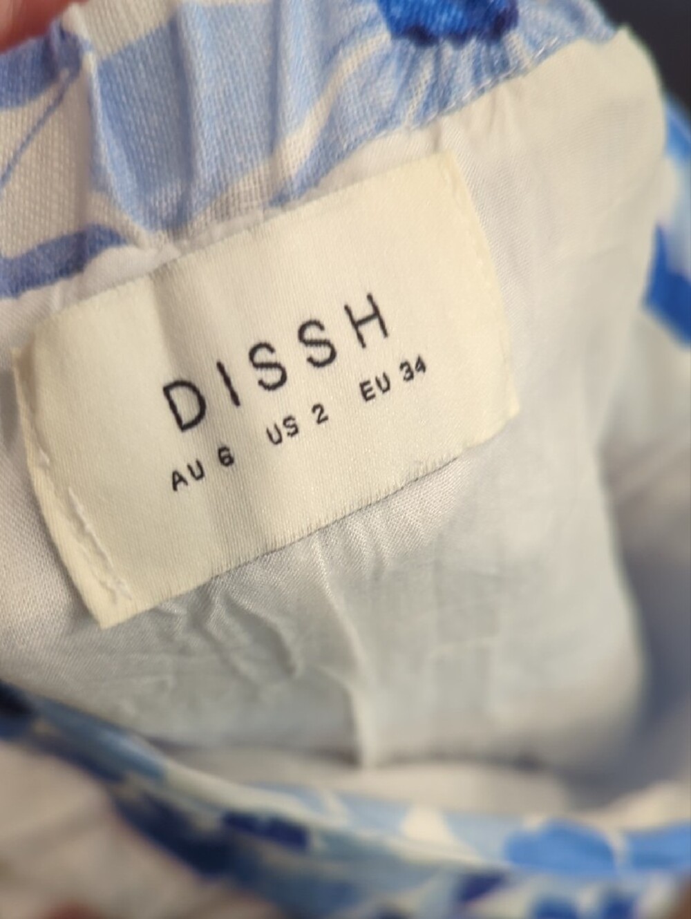 DISSH Linen Midi Skirt Blue Floral size 2 image 5